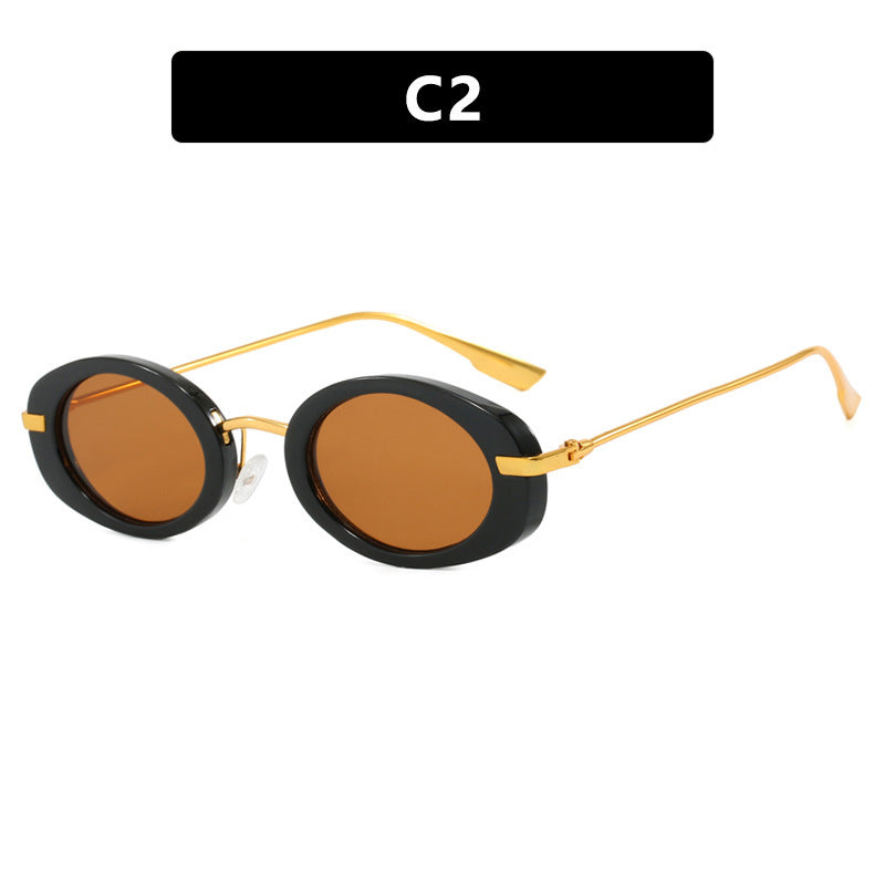 Small Frame Oval Vintage Sunglasses Europe And America