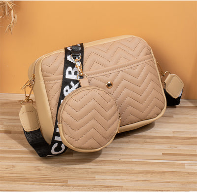 Wave Pattern Ribbon Cross Body Camera Bag