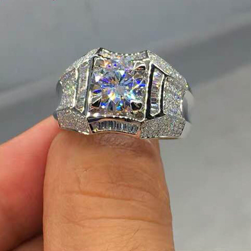 European and American luxury micro diamond jewelry ring