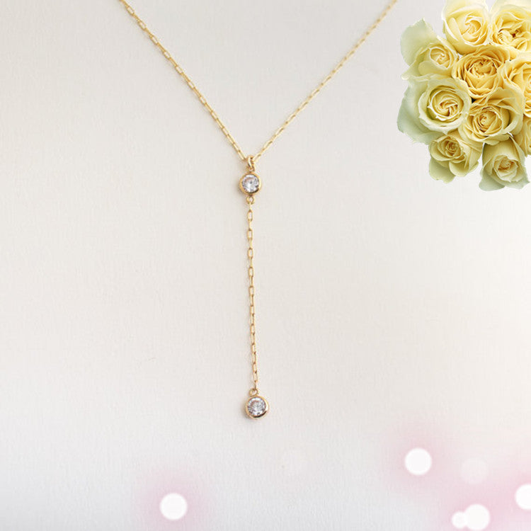 Exquisite diamond necklace metal pendant necklace