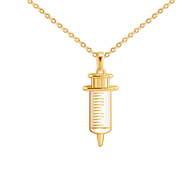 Men And Women Individual Fashion Gold Syringe Pendant