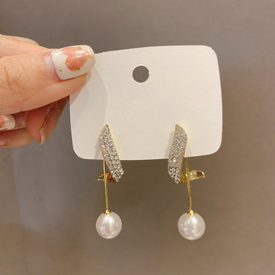 New Trendy High-end Earrings Retro Light Luxury Simple Earrings