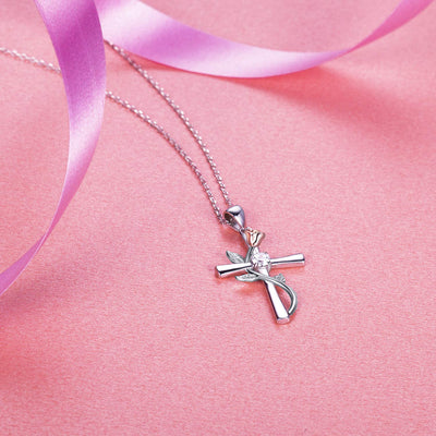 Classic Cross Rose Gold Necklace