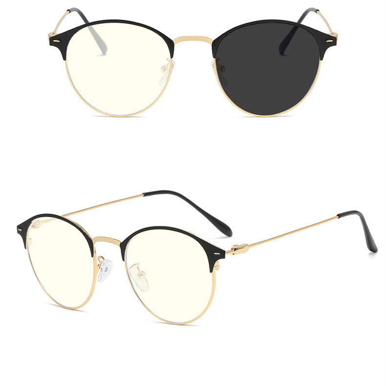 Fashion Metal Retro Plain Glasses