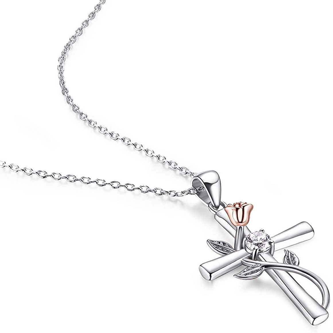 Classic Cross Rose Gold Necklace