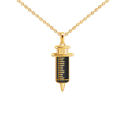 Men And Women Individual Fashion Gold Syringe Pendant