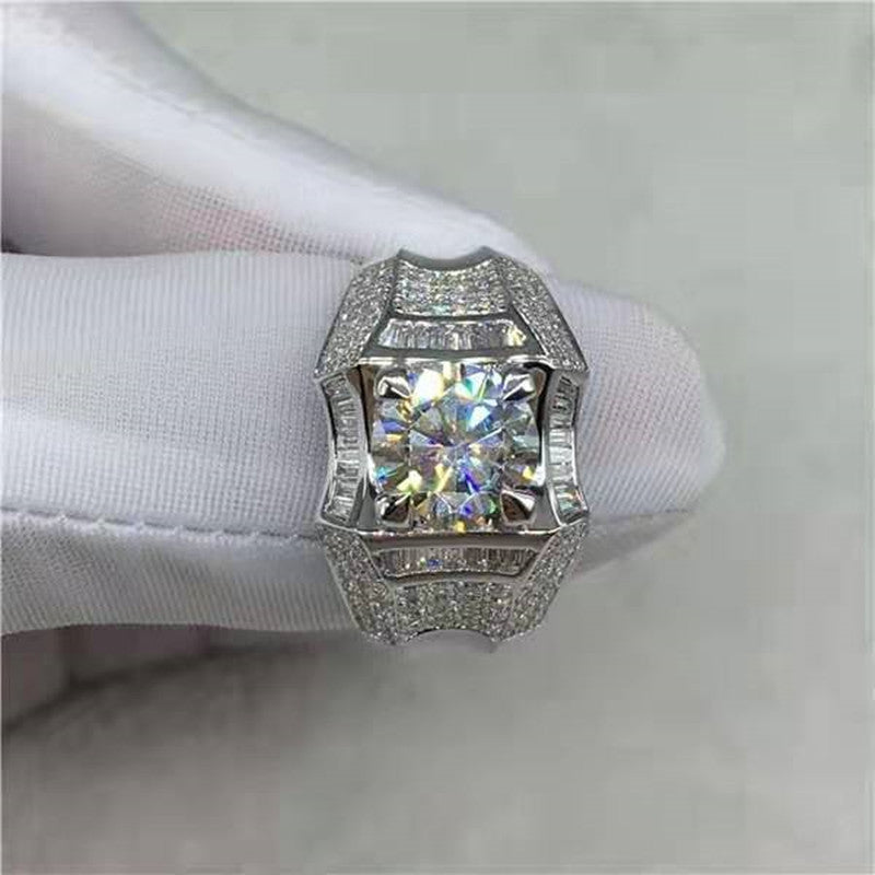 European and American luxury micro diamond jewelry ring