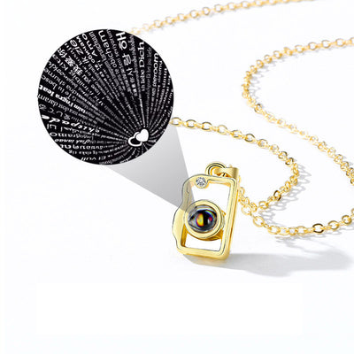 New Camera-shaped Hollow Magnetic Projection Stitching Necklace