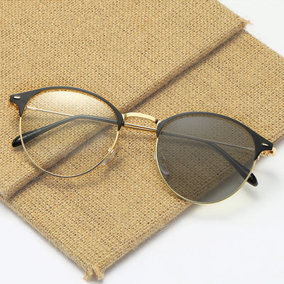 Fashion Metal Retro Plain Glasses