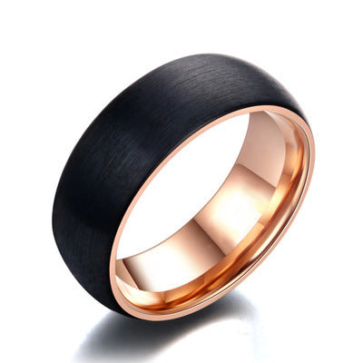 Hot sale Fashion Mens Black Stainless steel Ring With Rose