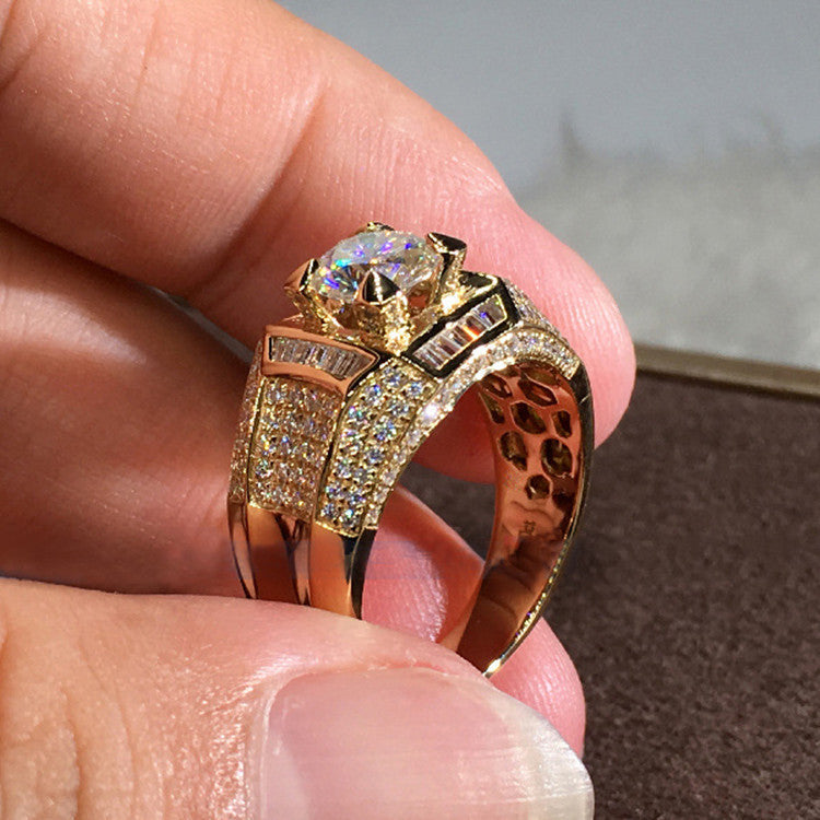 European and American luxury micro diamond jewelry ring