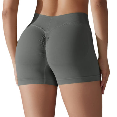 High Waist Knit Hip Raise Fitness Pants Tight Yoga Shorts