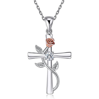 Classic Cross Rose Gold Necklace