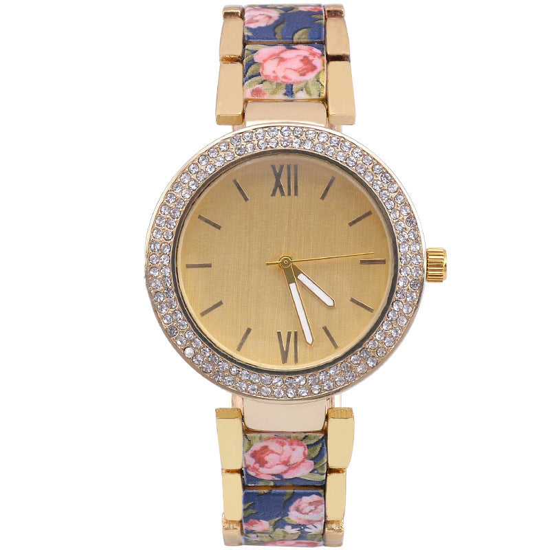 Fashion Printing Steel Watch Women