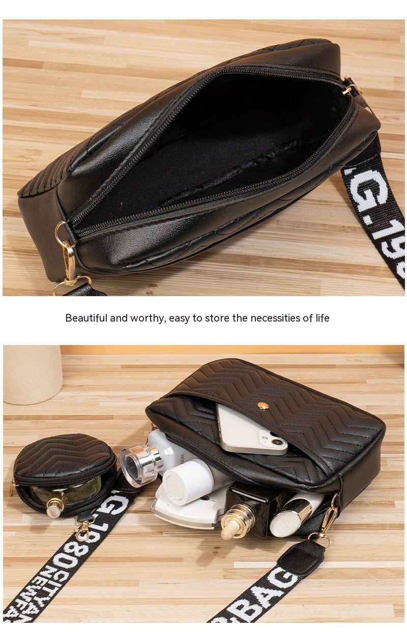 Wave Pattern Ribbon Cross Body Camera Bag