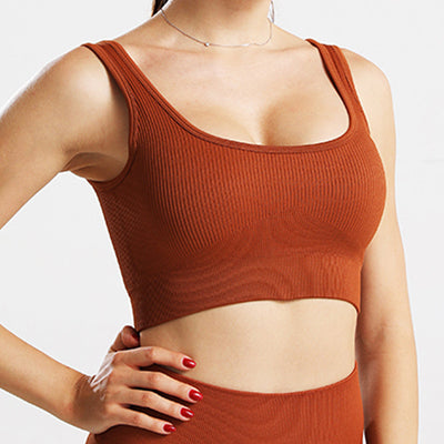 Seamless Knitted Sports Bra Fitness Yoga Collar