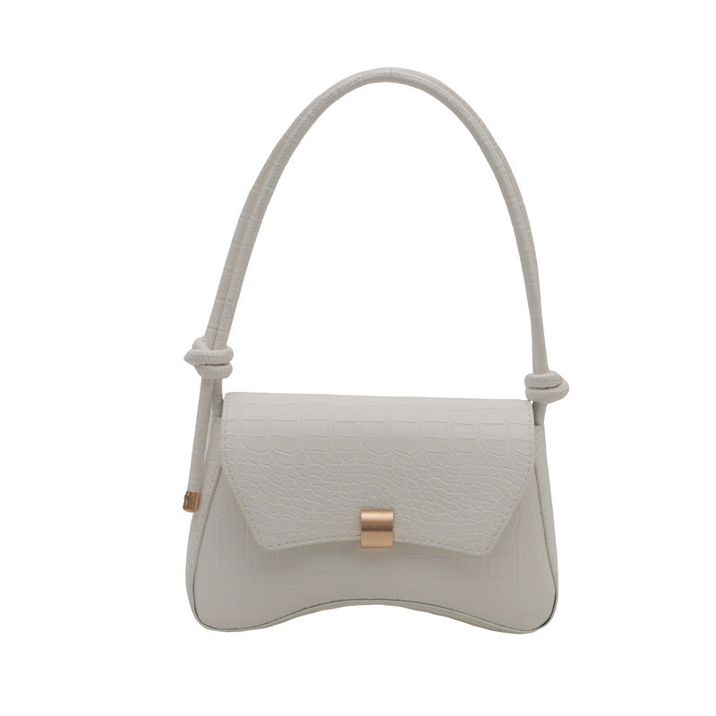 Trendy Retro Lock Simple Underarm Small Square Shoulder Bag